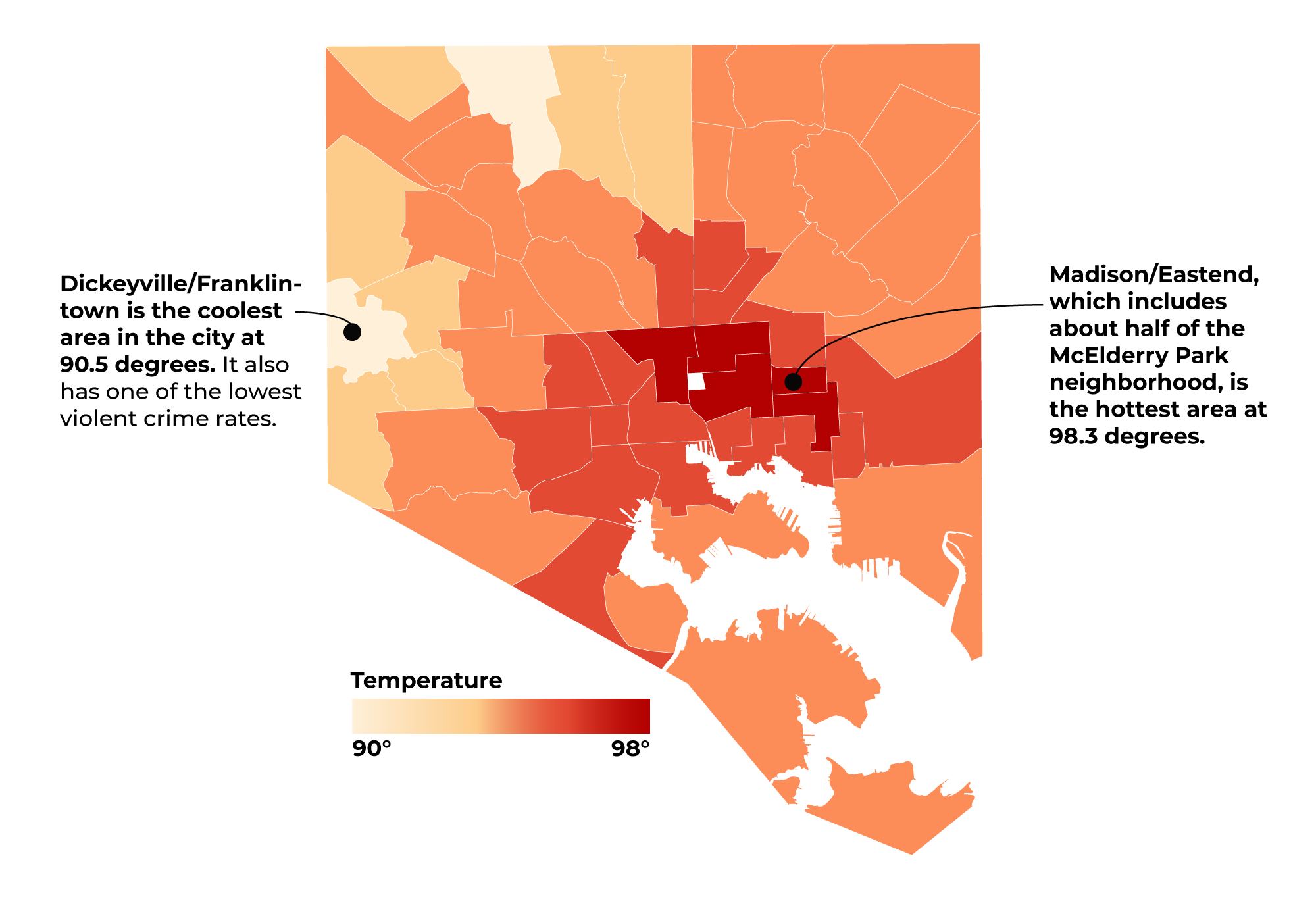 graphic of how temperature correlates with poverty, life expectancy and more