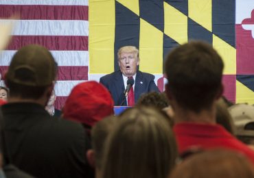 Donald Trump speaks at a rally at Stephen Decatur High School in Berlin, Md. His inaugural concert lineup falls short of Obama's in album sales and amount of artists. Photo by: Rebecca Rainey