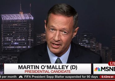 Presidential hopeful and former Maryland Gov. Martin O'Malley on All In with Chris Hayes on MSNBC Thursday night/Photo courtesy- MSNBC Website