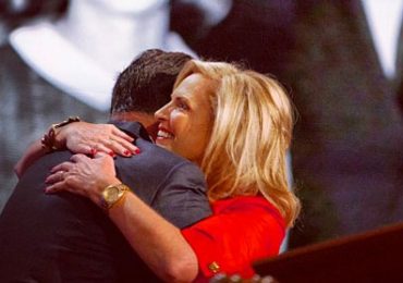 Mitt Romney hugs his wife, Ann, after her speech at the Republican National Convention on Aug. 28, 2012. (Photo courtesy of Mitt Romney's Instagram account)