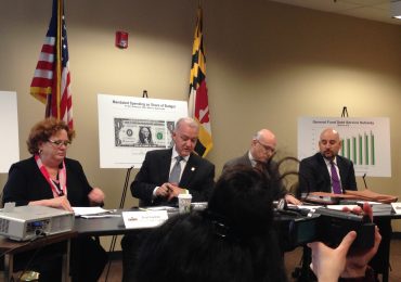 Officials from the Office of Budget and Management explained Gov. Larry Hogan's budget bill January 20, 2016 (Capital News Service photo by Connor Glowacki).