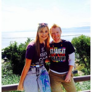 Benjamin Kennedy, 20, celebrates with his girlfriend Angela Russo at a Pride event in Burlington, Vermont. Kennedy is a transgender female to male student at the University of Vermont, but grew up in Chesapeake Beach, Md. Courtesy photo from Benjamin Kennedy.