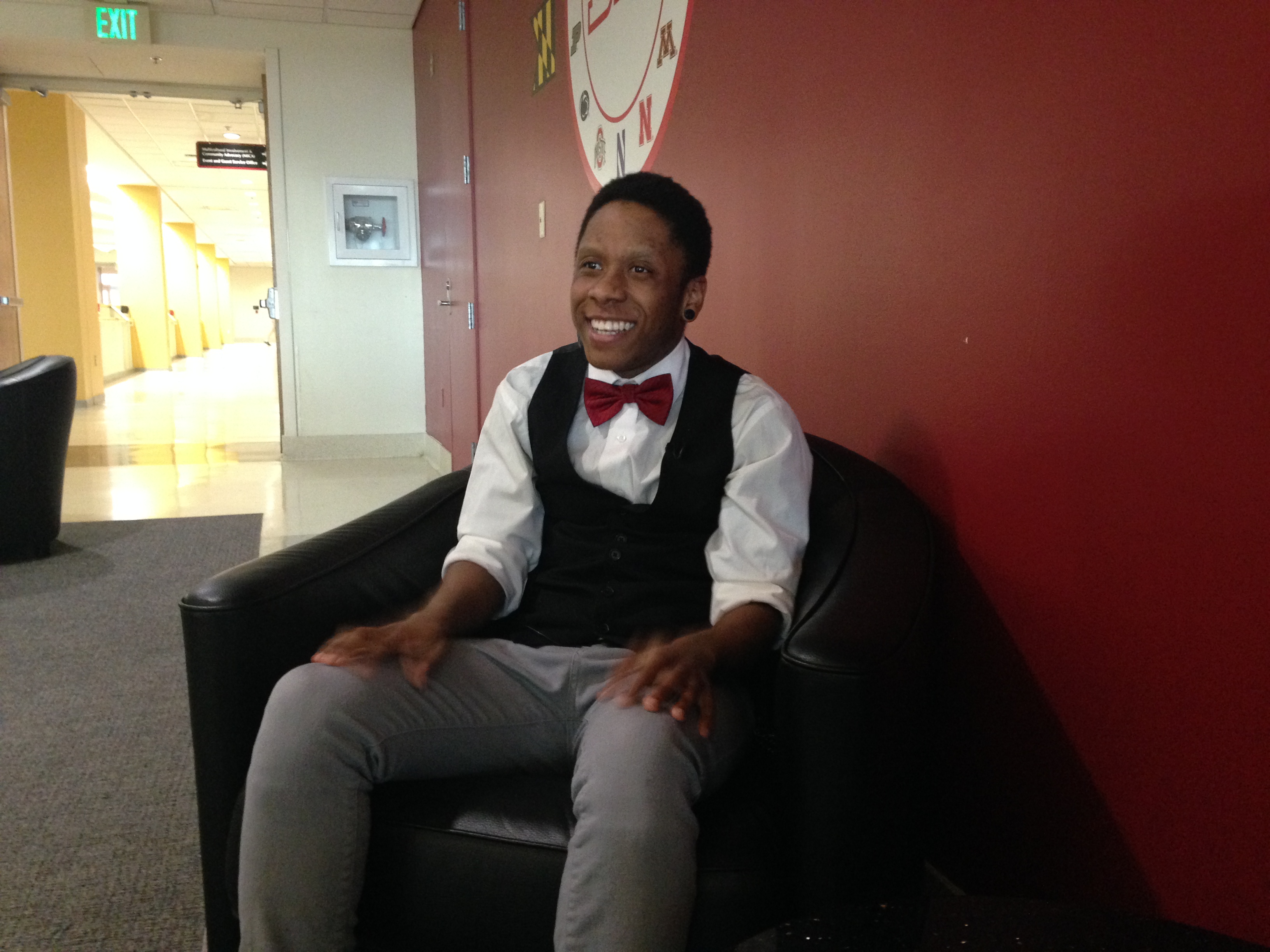 Mykell Hatcher-McLarin, 22, sits in the University of Maryland’s student union where he is working to complete his sociology degree. The university, he said, was pretty accepting of him as a transgender individual, but it’s not as easy in the real world, especially applying for jobs. Capital News Service photo by Grace Toohey.