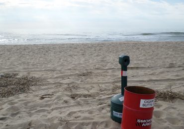 Cigarette ash and butt receptacles.