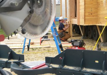 Students at the University of Maryland work on the WaterShed house. (Photo and audio slide show by Maryland Newsline’s Collin Berglund)