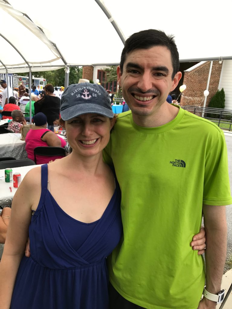 Tim and Rachel Gall are the only white couple attending Lee Memorial AME Church. They said they are also planning to adopt a sibling set of multiracial children. (Chris Miller/Capital News Service)