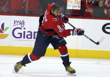 Alex Ovechkin recorded four points against Chicago Wednesday, including a primary assist on Nicklas Backstrom's first-period goal. Photo courtesy Ben Sumner/Capitals Outsider.com.