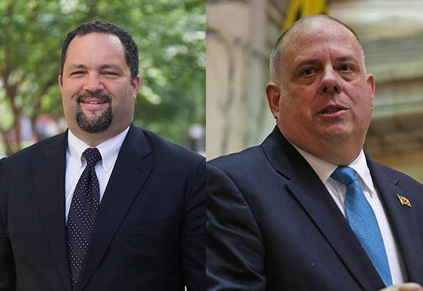 Ben Jealous (left), the Democratic gubernatorial nominee, and Gov. Larry Hogan (right), the incumbent Republican (File Photo/Capital News Service).