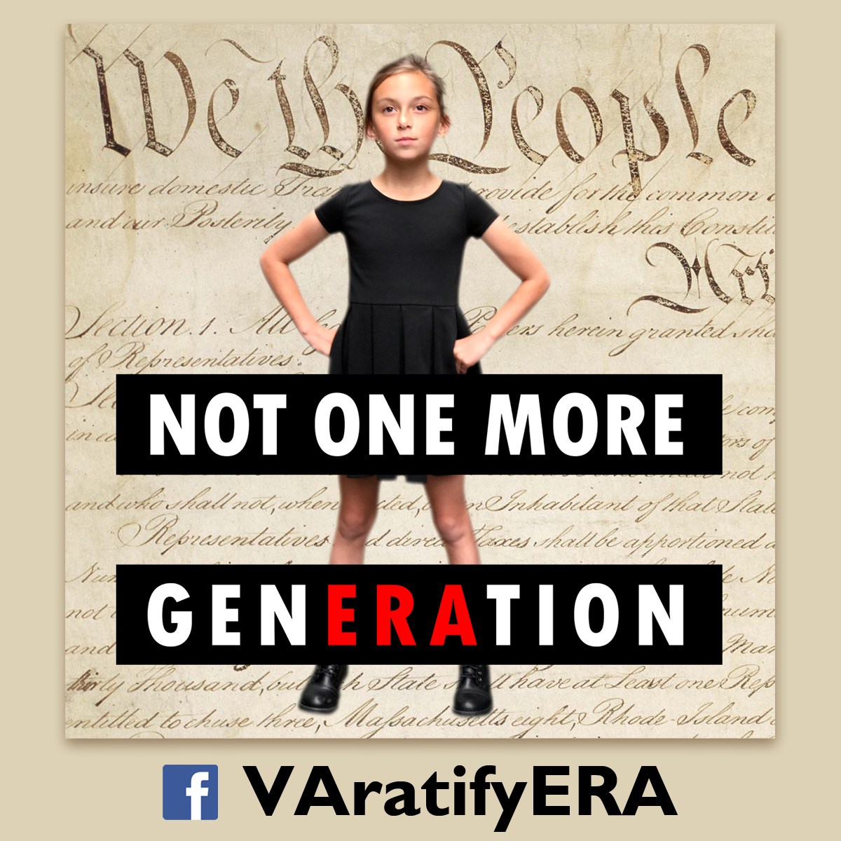 A poster from the "VA ratify ERA" campaign. A group of Virginians are promoting the ratification of the Equal Rights Amendment. Photo courtesy: Kati Hornung/Varatifyera.org
