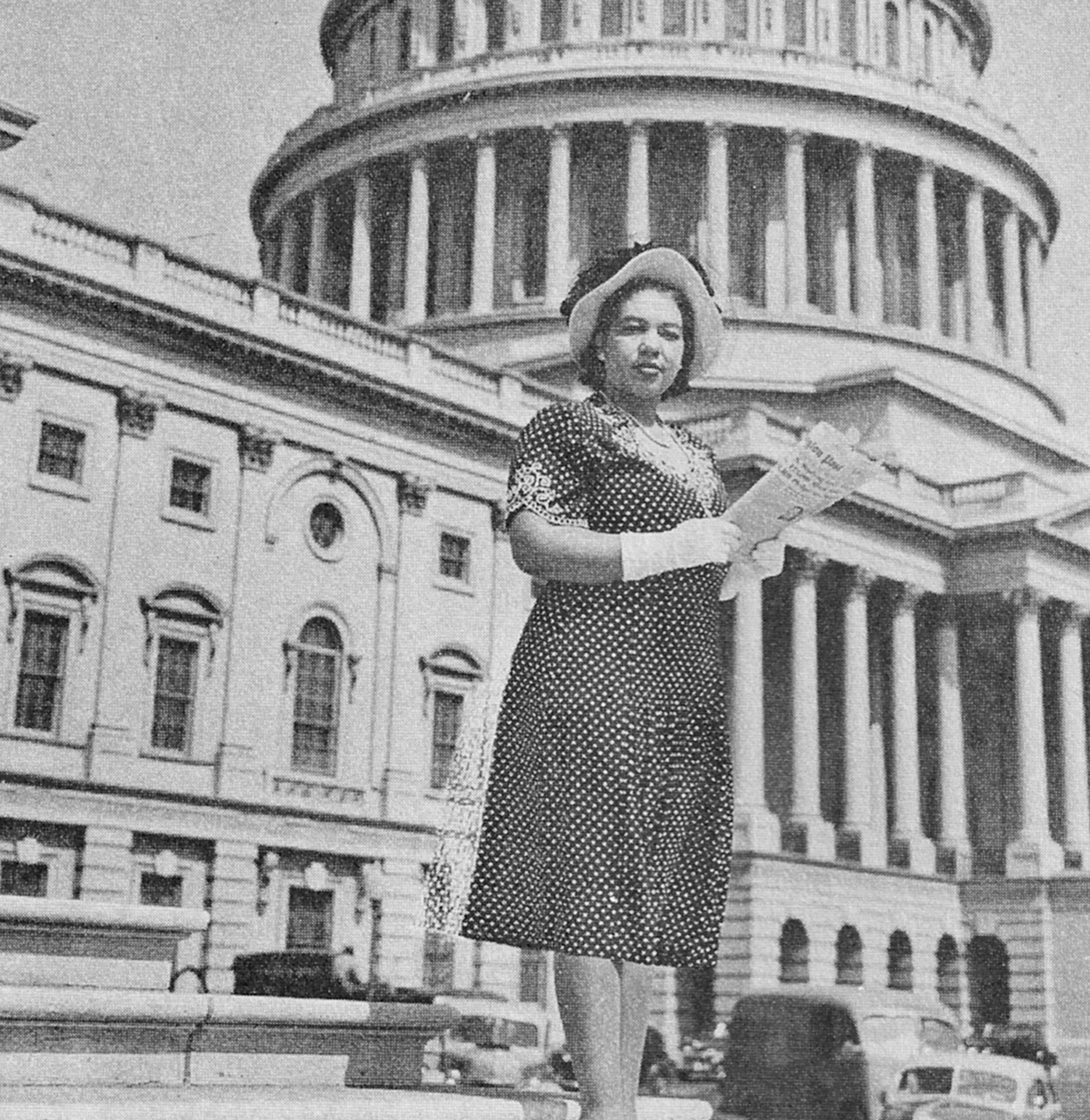 WASHINGTON - The 1947 photograph of Alice Allison Dunnigan standing in front of the United States Capitol on which her statue was based (Courtesy of University of Georgia Press)