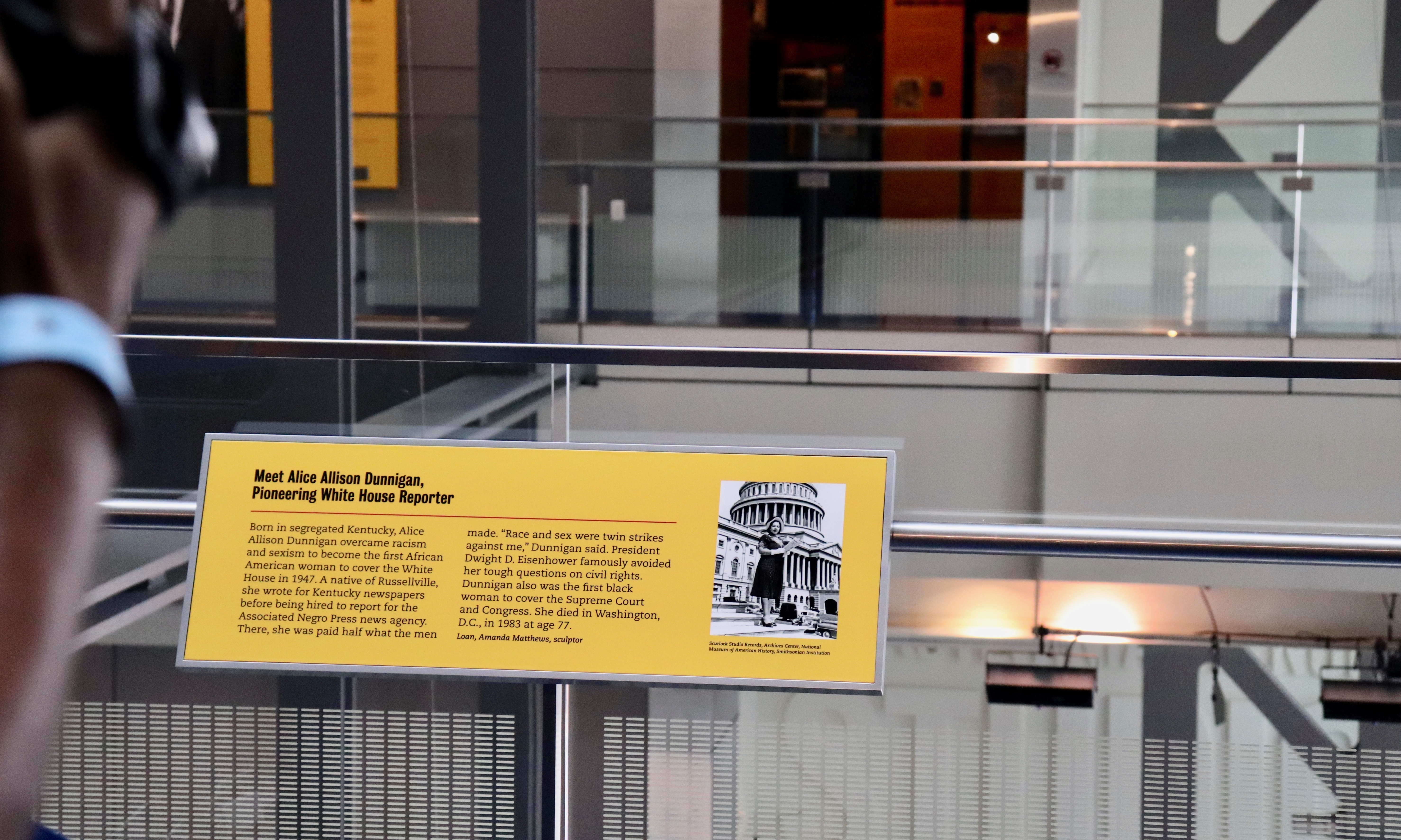 WASHINGTON - On her commemorative plaque, Alice Allison Dunnigan is described as a &quot;pioneer White House reporter&quot; (Albane Guichard/Capital News Service)