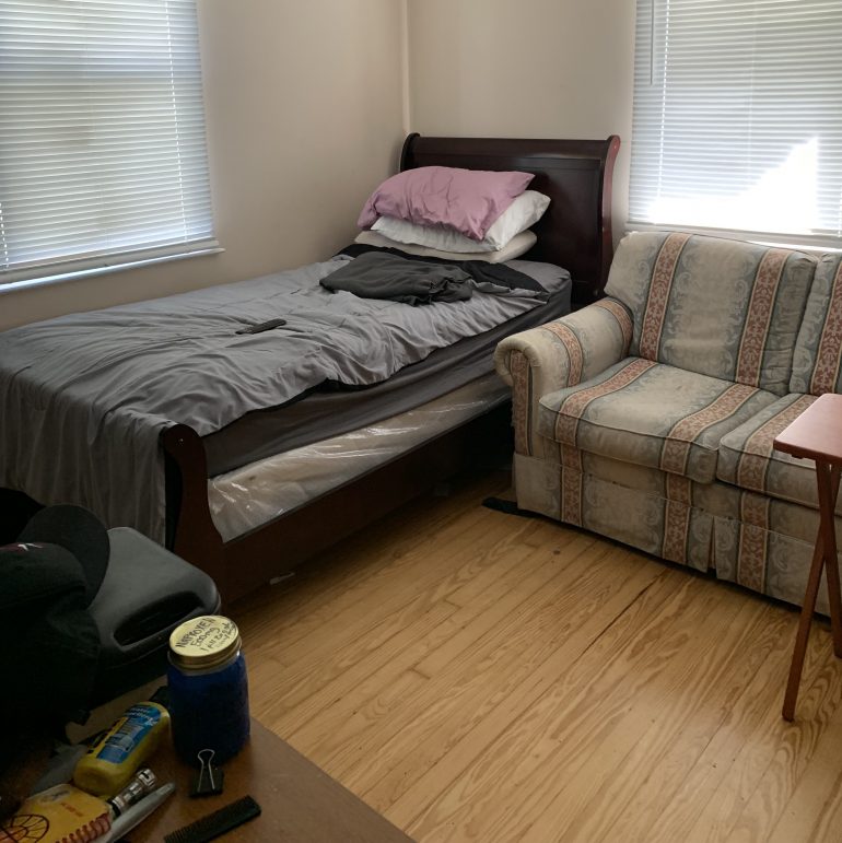 One employee's room at Hirsch Electric's halfway house. (Samantha Rosen/Capital News Service)