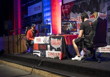 Anakin and a competitor play at the Red Bull Conquest Qualifier held at The Garage at Tech Square in Atlanta, Georgia, USA on 8, September 2018. (Photo courtesy of Red Bull)