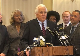 Maryland Senate President Thomas V. "Mike" Miller Jr. announced at a news conference in Annapolis on Oct. 24, 2019, that he will step down as the chamber's leader after more than three decades at the position, while remaining a state senator. (Capital News Service photo by Elliott Davis.)