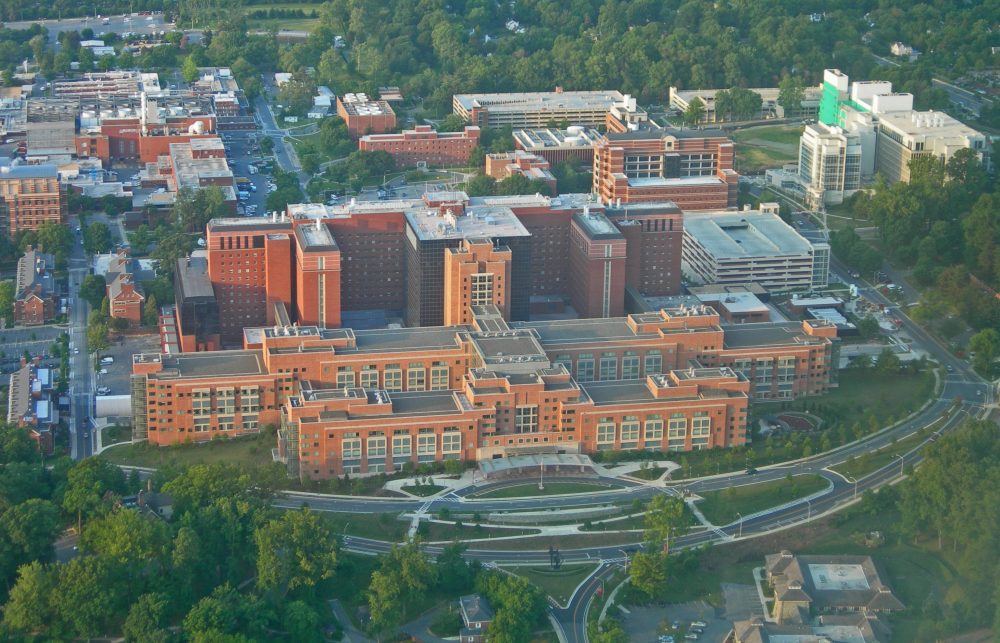Aerial of Bethesda MD in the Washington DC area