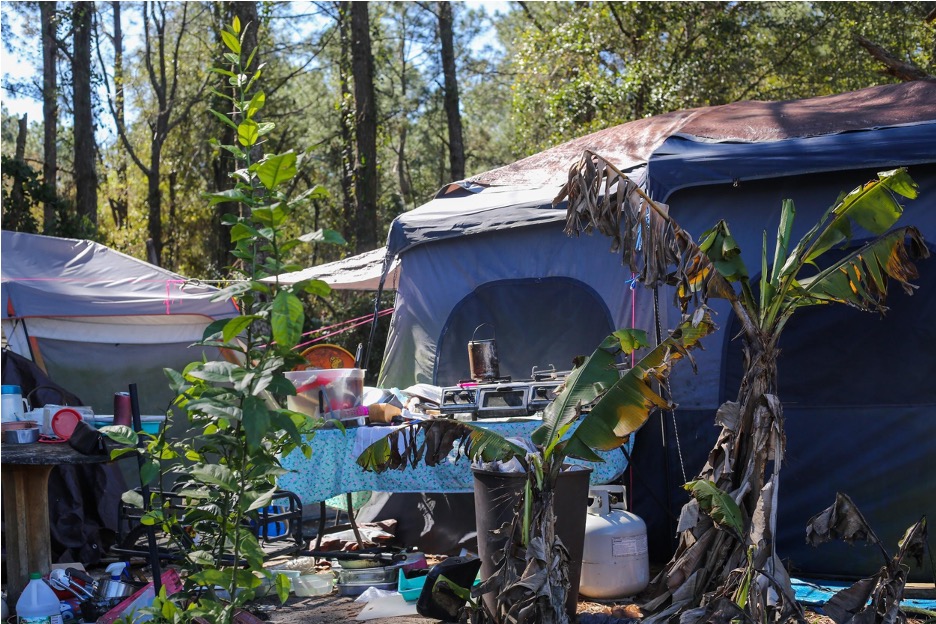 Karen’s camp. (Chris Day/WUFT News)