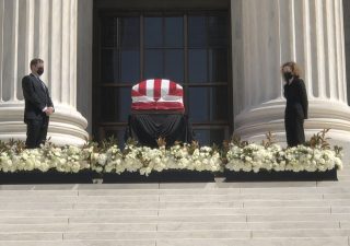 Ginsburgs casket lies in repose before the Supreme Court, Wednesday