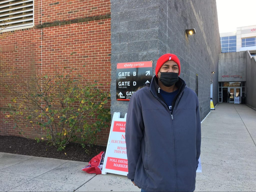 Kris Sooklal voted for Libertarian presidential candidate Jo Jorgensen Tuesday in the hopes that his vote might bolster an up-and-coming third party candidate. (Photo by Molly Work)