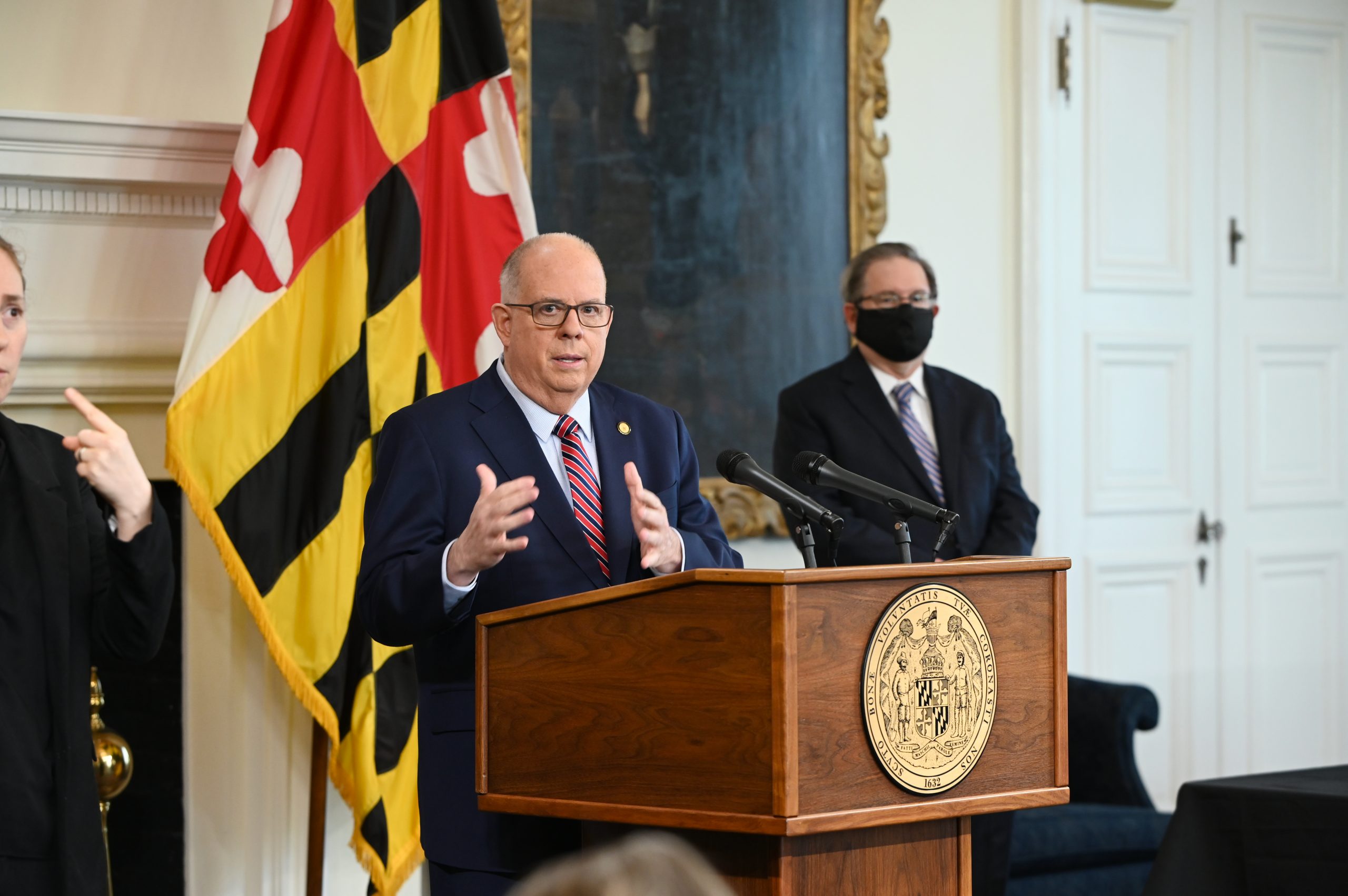 (Photo: Gov. Larry Hogan, R, gives remarks during a press conference on redistricting reform Jan 12, 2020./Maryland GovPics)