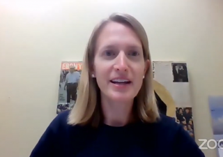 Photo: Del. Brooke Lierman, D-Baltimore, speaks before the House Economic Matters Committee Jan. 26, 2021. Screenshot by Darryl Kinsey Jr./Capital News Service
