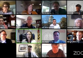 A screenshot of the virtual meeting where Labor Secretary Tiffany Robinson spoke to state legislators about Maryland’s unemployment mobile app Oct. 28, 2021. (Screenshot by Trisha Ahmed/Capital News Service)