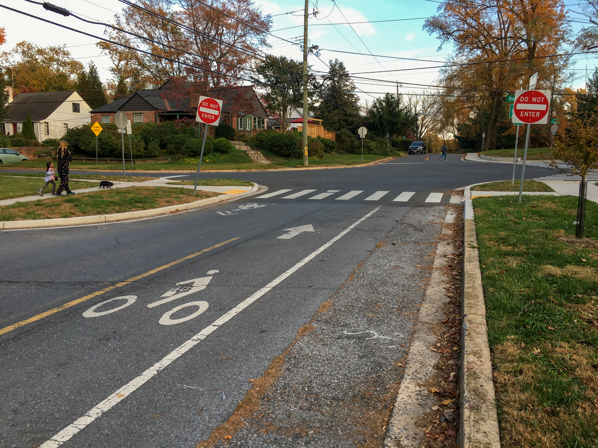Bike lane in Montgomery County, MD