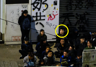 Finn Lau at a Hong Kong protest. (Photo provided by Finn Lau)