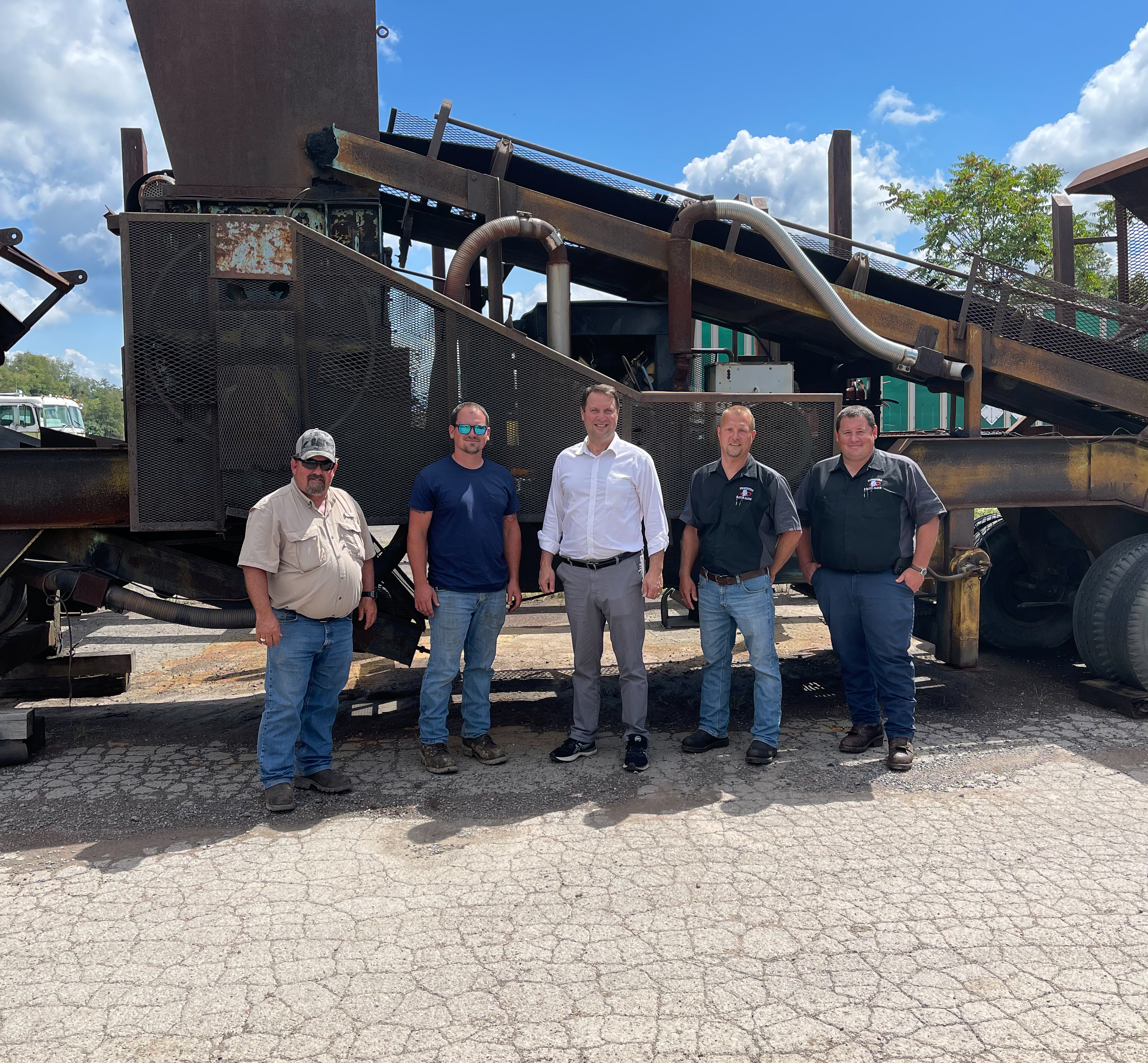 Republican gubernatorial nominee Dan Cox poses for a group photo at Savage Mountain Minerals Inc. in Barton, Md. on Sept. 9,2022. (Photo provided by Dan Cox for Governor campaign)