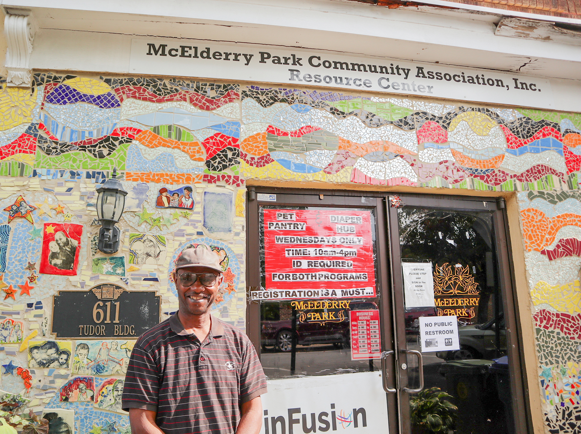 Ernest Smith, 62, stands in front of the McElderry Park Community Association's resource center on North Montford Avenue. (Photo: Esther Frances/Capital News Service)
