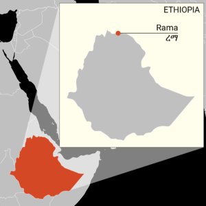 A map of Ethiopis depicts the town of Rama.
