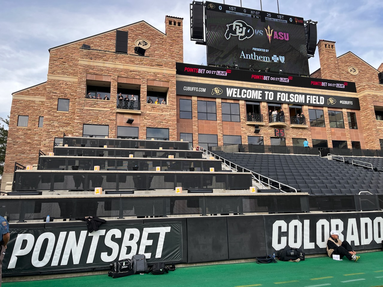 PointsBet ads get prominent display during the Colorado Buffaloes' homecoming game in October 2022 at Folsom Field in Boulder, Colorado. (Shane Connuck)