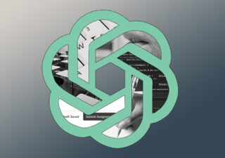 Photo illustration with the OpenAI logo and classroom scenes. (Dylan Shulman/Capital News Service)