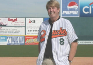 Frank Boulton, Long Island Ducks and founder and chairman of the Atlantic League, at Fairfield Properties Ballpark, the home of the Ducks. Photo courtesy of Michael Polak/Long Island Ducks