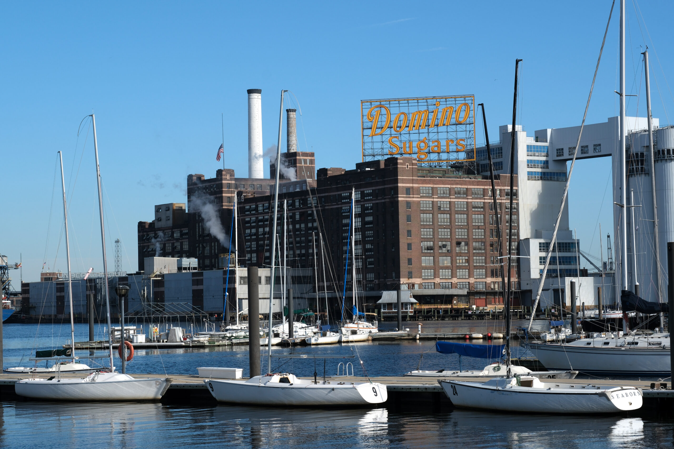Domino Sugar Refinery in Baltimore Harbor, Wednesday Oct. 25, 2023. (Tommy Tucker/Capital News Service)