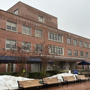 Main entrance of MedStar Georgetown University Hospital. (Sapna Bansil/Capital News Service)