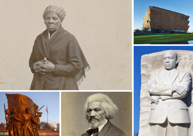 A collage of places to visit in and around Maryland to explore Black history
