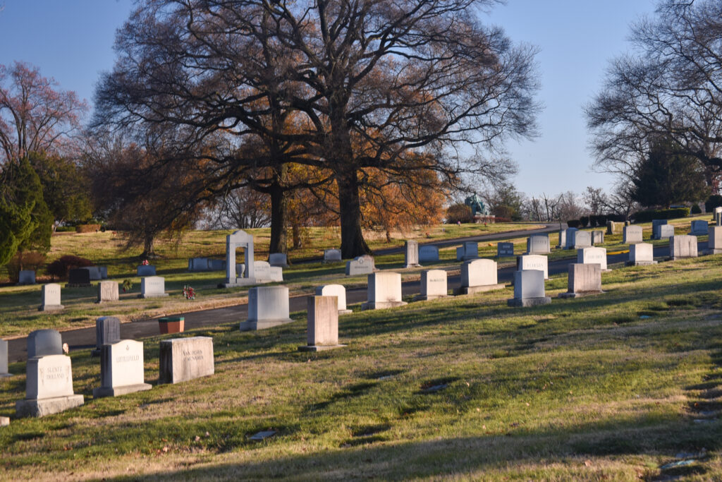 Tombstones in a cemetery