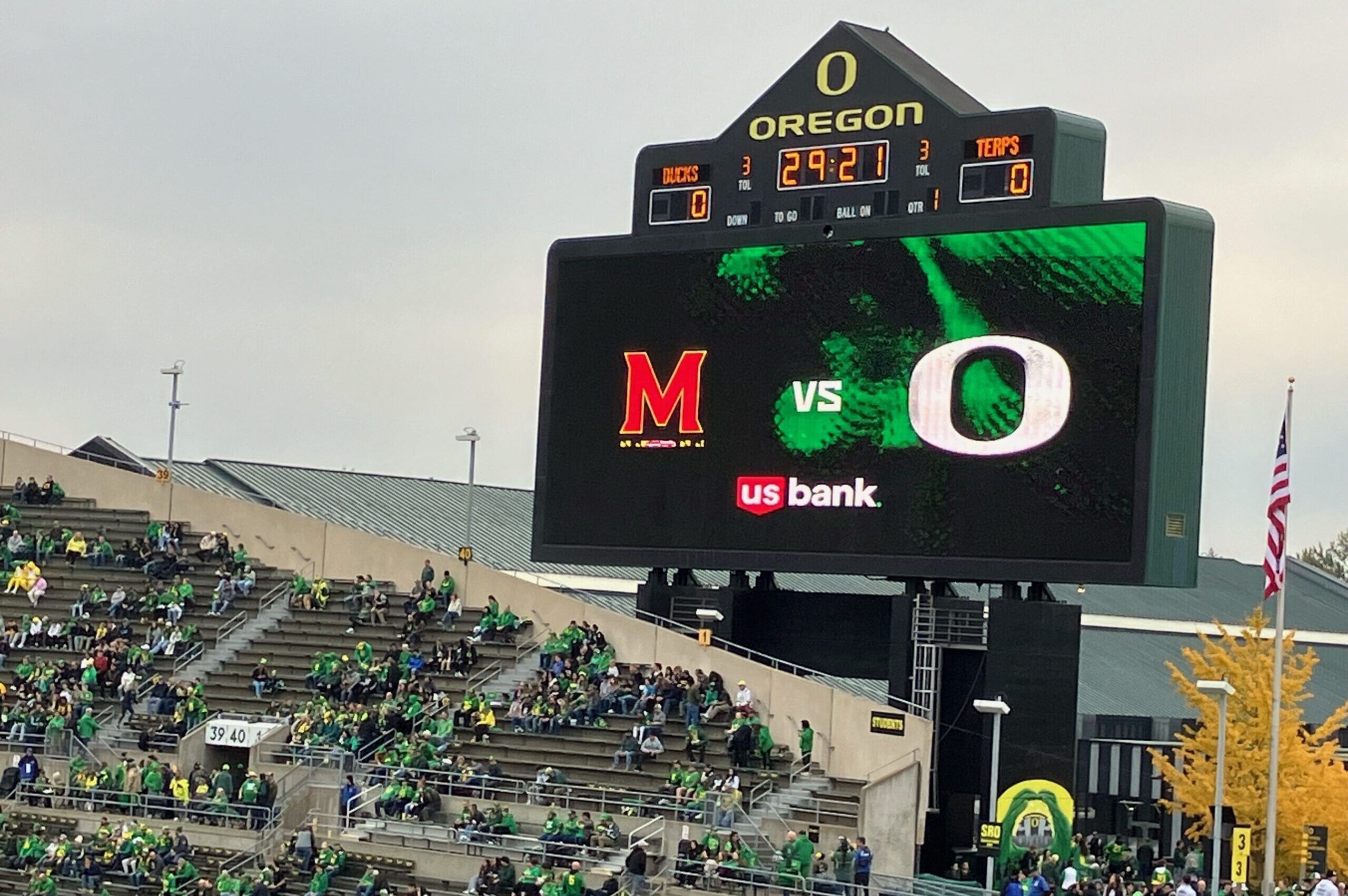 Maryland football traveled to Eugene, Oregon, to face a new Big Ten foe on Nov. 9 — the No. 1-ranked Ducks, who beat the Terps, 39-18. (Capital News Service)