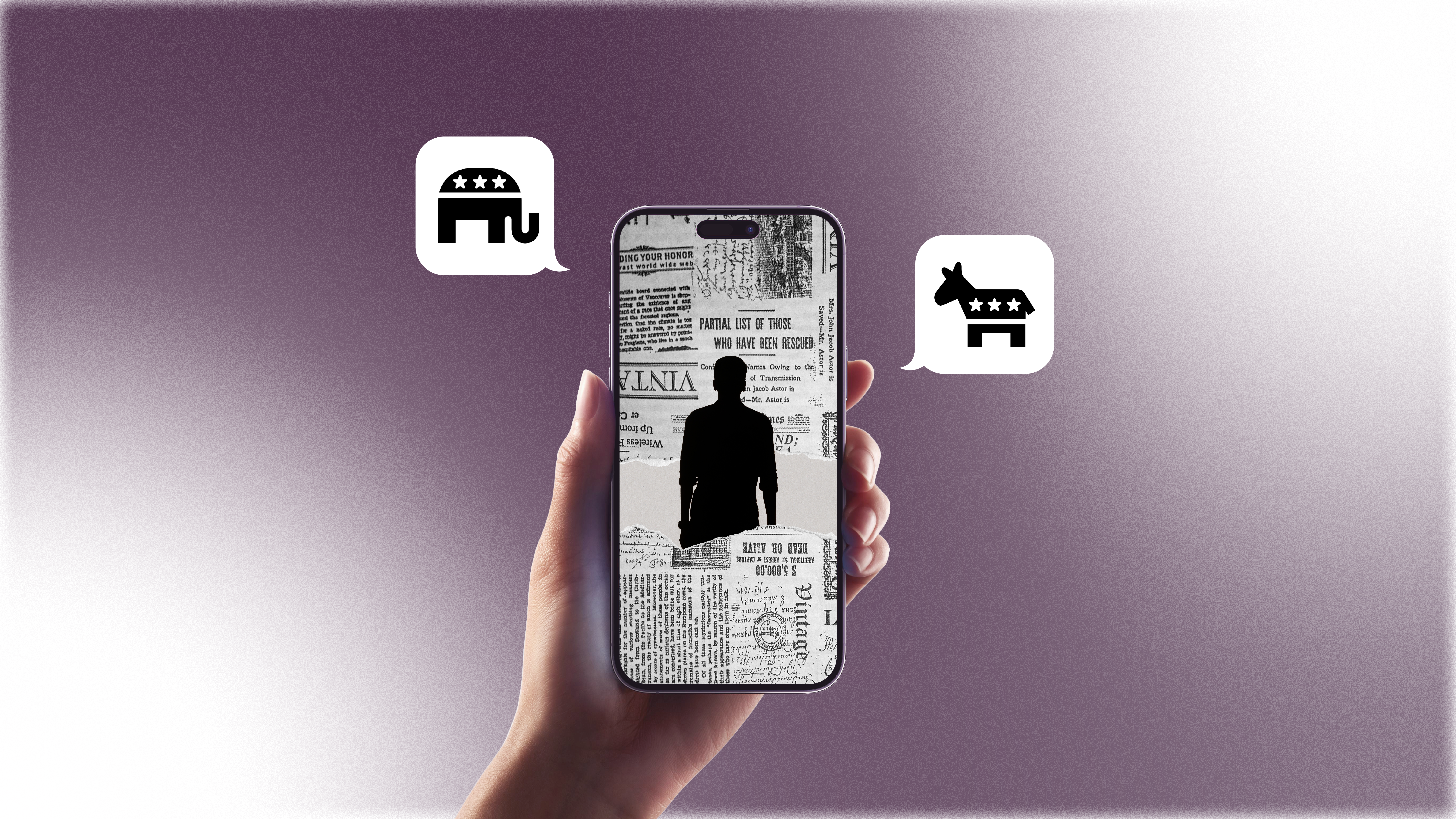 Photo illustration depicting a cell phone with political news. (Photo Illustration: Dylan Shulman / Capital News Service)