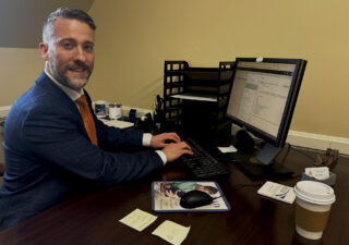 Del. Robin Grammer, Jr., a Republican representing Baltimore County, sits in his office in Annapolis in January.