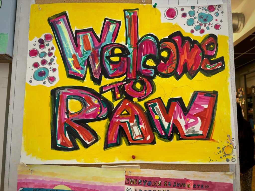 A sign welcoming children to Raw Art Works. (Tolu Talabi/Capital News Service)