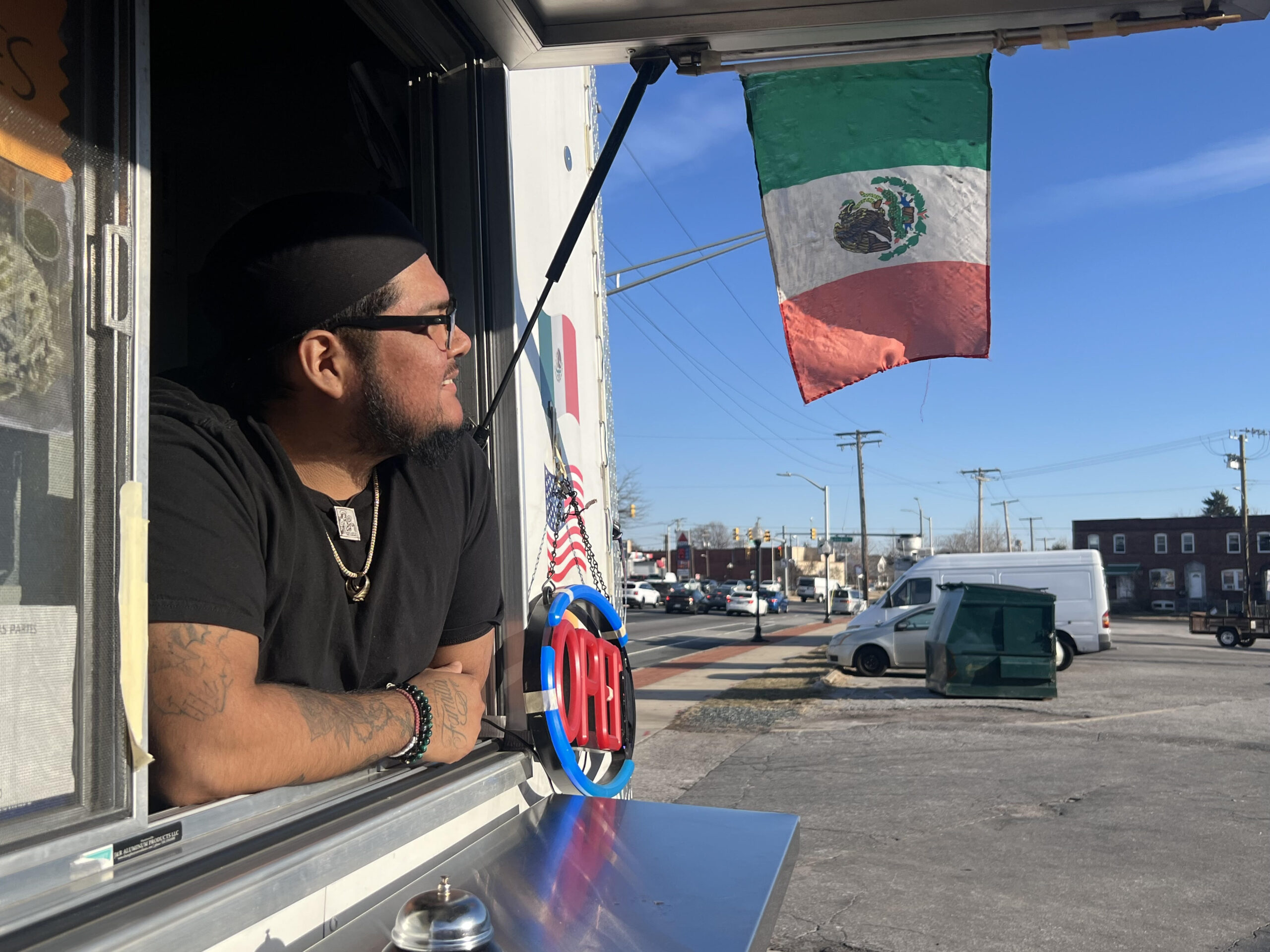 Kevin Perez, owner of Don Chago’s Taco Bar credits’ his regular customers for keeping his business afloat following the Key Bridge collapse. Photo by Andrew Mollenauer]