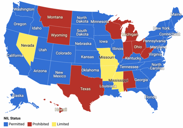 High School NIL States Data graphic