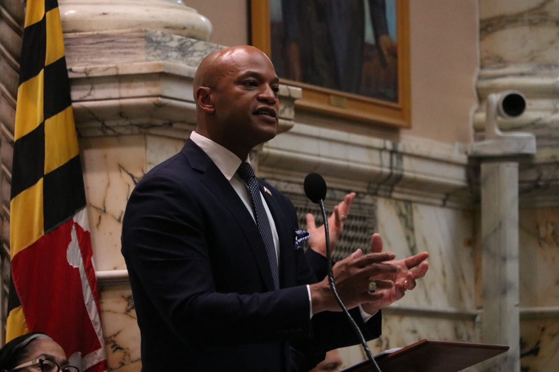 Gov. Wes Moore delivers his fourth State of the State address on Feb. 11, 2026. (Sam Gauntt/Capital News Service)